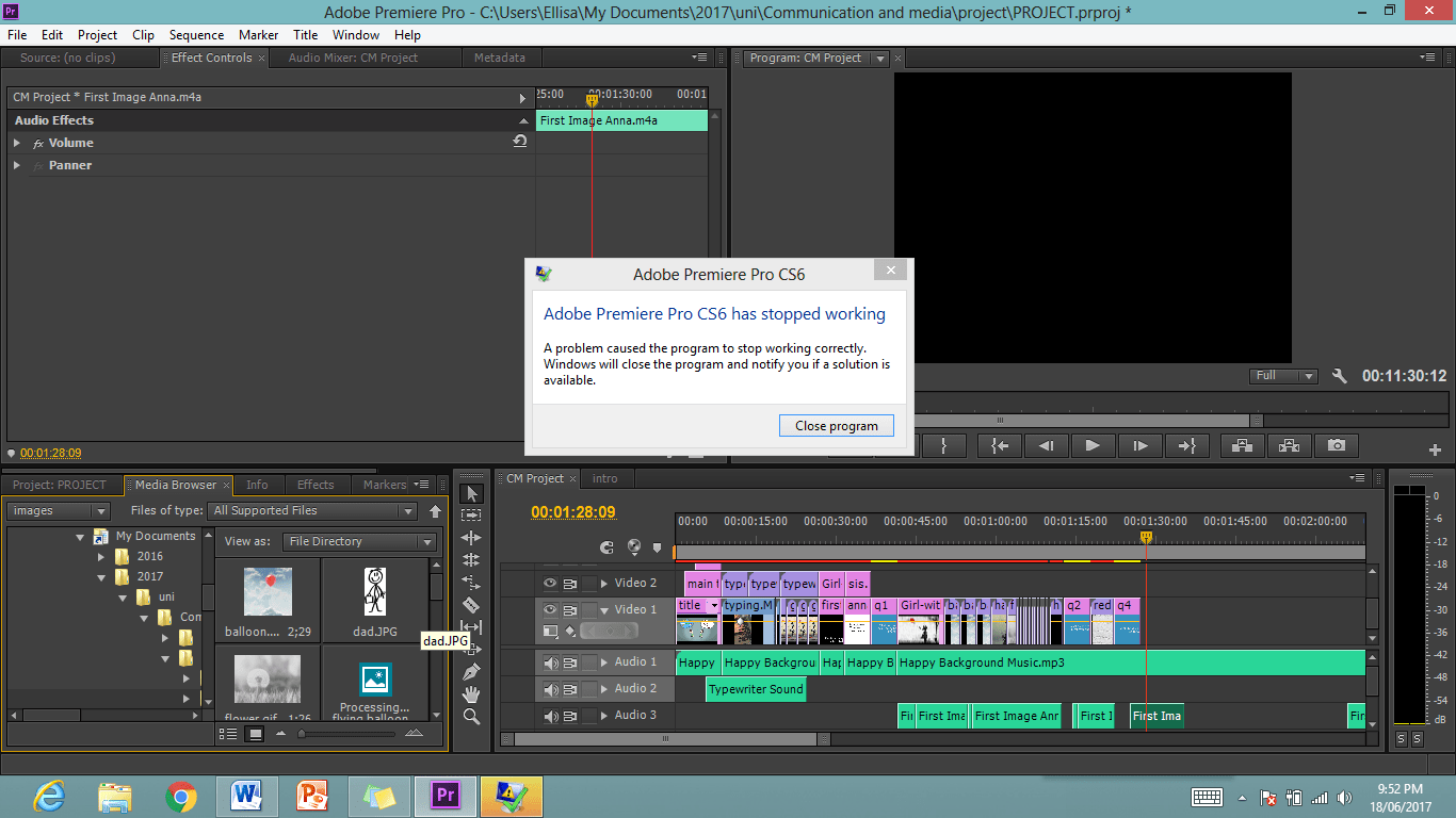 Premiere Pro CS6 keeps crashing!! Why? Adobe Community 9212483